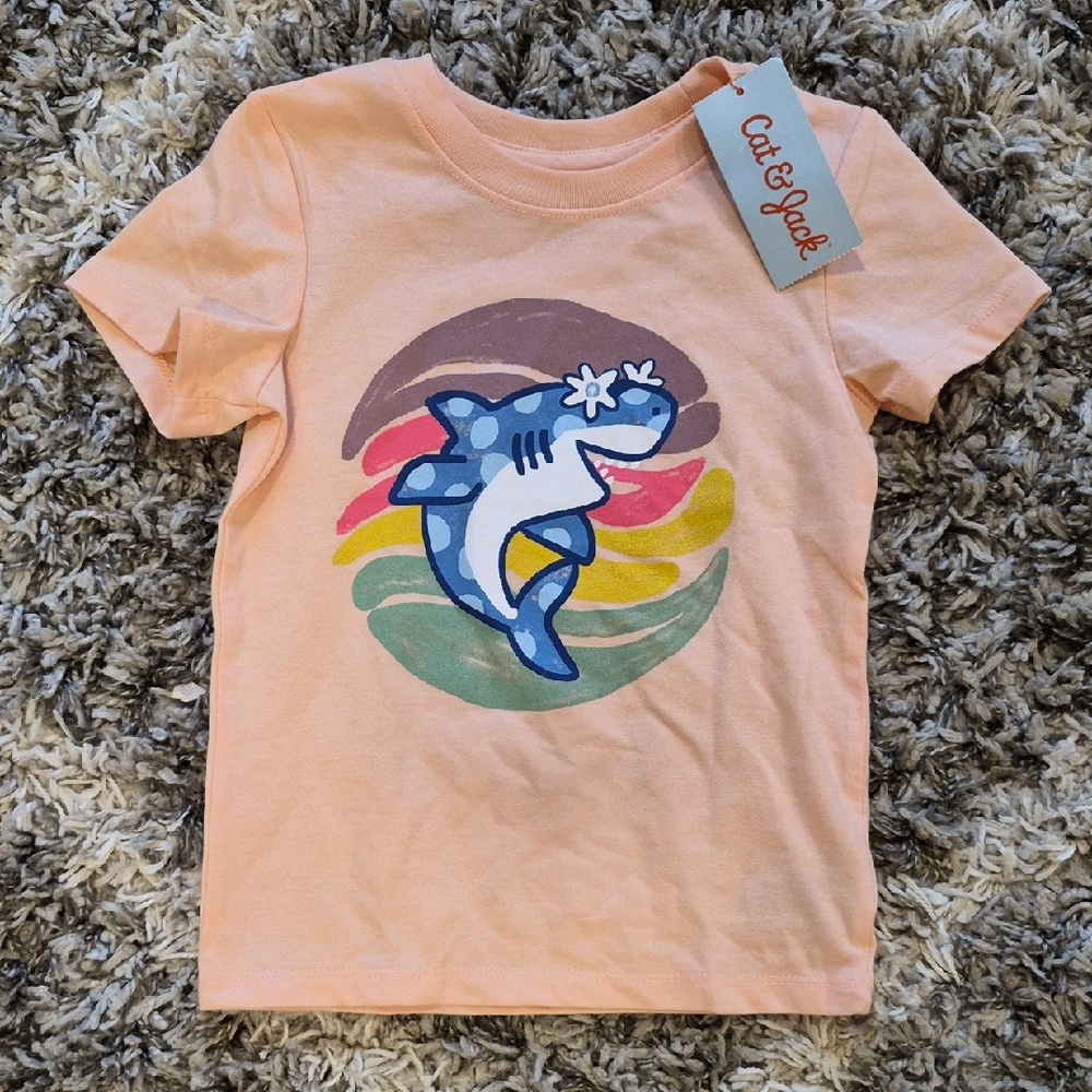 Cat & Jack Girls Shark Graphic T-Shirt